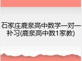 石家庄鹿泉高中数学一对一补习(鹿泉高中数1家教)