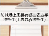 防城港上思县有哪些农业学校招生(上思县农校招生)