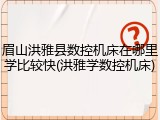 眉山洪雅县数控机床在哪里学比较快(洪雅学数控机床)