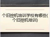 个旧挖机培训学校有哪些(个旧挖机培训)