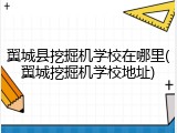 翼城县挖掘机学校在哪里(翼城挖掘机学校地址)