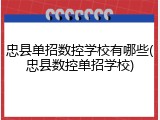 忠县单招数控学校有哪些(忠县数控单招学校)