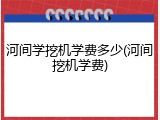 河间学挖机学费多少(河间挖机学费)