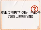 皮山县挖机学校招生电话号码(皮山挖机招生)
