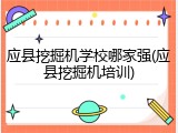 应县挖掘机学校哪家强(应县挖掘机培训)