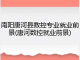 南阳唐河县数控专业就业前景(唐河数控就业前景)