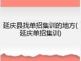 延庆县找单招集训的地方(延庆单招集训)