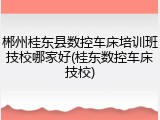 郴州桂东县数控车床培训班技校哪家好(桂东数控车床技校)