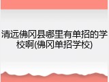 清远佛冈县哪里有单招的学校啊(佛冈单招学校)