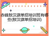赤峰敖汉旗单招培训班有哪些(敖汉旗单招培训)