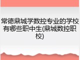 常德鼎城学数控专业的学校有哪些职中生(鼎城数控职校)