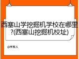 西塞山学挖掘机学校在哪里?(西塞山挖掘机校址)