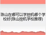 珠山在哪可以学挖机哪个学校好(珠山挖机学校推荐)