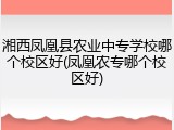 湘西凤凰县农业中专学校哪个校区好(凤凰农专哪个校区好)