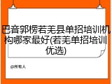 巴音郭楞若羌县单招培训机构哪家最好(若羌单招培训优选)