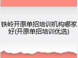 铁岭开原单招培训机构哪家好(开原单招培训优选)