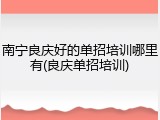 南宁良庆好的单招培训哪里有(良庆单招培训)