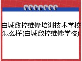 白城数控维修培训技术学校怎么样(白城数控维修学校)