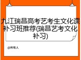 九江瑞昌高考艺考生文化课补习班推荐(瑞昌艺考文化补习)
