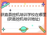 获嘉县挖机培训学校在哪里(获嘉挖机培训地址)