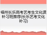 福州长乐高考艺考生文化课补习班推荐(长乐艺考文化补习)
