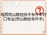 鸡西密山数控技术专升本对口专业(密山数控专升本)