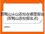 双鸭山尖山农校在哪里报名(双鸭山农校报名点)