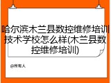 哈尔滨木兰县数控维修培训技术学校怎么样(木兰县数控维修培训)