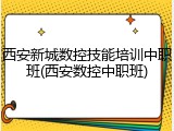 西安新城数控技能培训中职班(西安数控中职班)