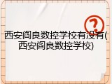 西安阎良数控学校有没有(西安阎良数控学校)