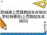 防城港上思县数控车床培训学校有哪些(上思数控车床培训)
