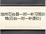 池州石台县一对一补习班价格(石台一对一补课价)