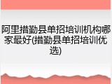 阿里措勤县单招培训机构哪家最好(措勤县单招培训优选)