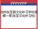 池州东至县文化补习学校是哪一家(东至文化补习校)