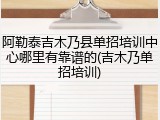 阿勒泰吉木乃县单招培训中心哪里有靠谱的(吉木乃单招培训)