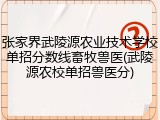 张家界武陵源农业技术学校单招分数线畜牧兽医(武陵源农校单招兽医分)