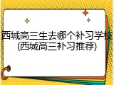 西城高三生去哪个补习学校(西城高三补习推荐)