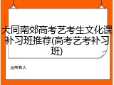 大同南郊高考艺考生文化课补习班推荐(高考艺考补习班)