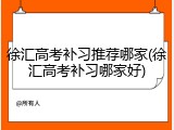 徐汇高考补习推荐哪家(徐汇高考补习哪家好)
