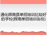 通化辉南县单招培训比较好的学校(辉南单招培训名校)