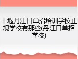十堰丹江口单招培训学校正规学校有那些(丹江口单招学校)