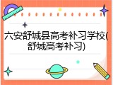 六安舒城县高考补习学校(舒城高考补习)