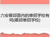 六安霍邱县内的单招学校有吗(霍邱单招学校)