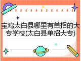 宝鸡太白县哪里有单招的大专学校(太白县单招大专)