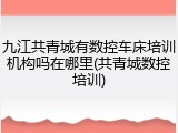 九江共青城有数控车床培训机构吗在哪里(共青城数控培训)