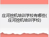 庄河挖机培训学校有哪些(庄河挖机培训学校)