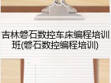 吉林磐石数控车床编程培训班(磐石数控编程培训)