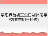 阜阳界首初三全日制补习学校(界首初三补校)