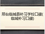 邢台临城县补习学校口碑(临城补习口碑)