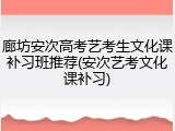 廊坊安次高考艺考生文化课补习班推荐(安次艺考文化课补习)